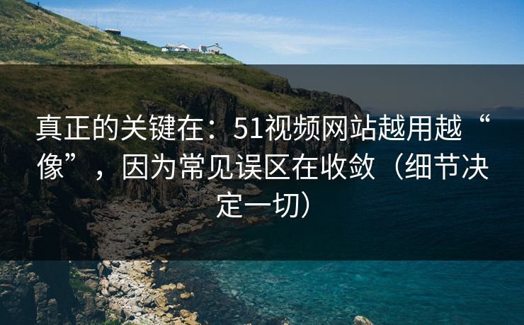 真正的关键在：51视频网站越用越“像”，因为常见误区在收敛（细节决定一切）