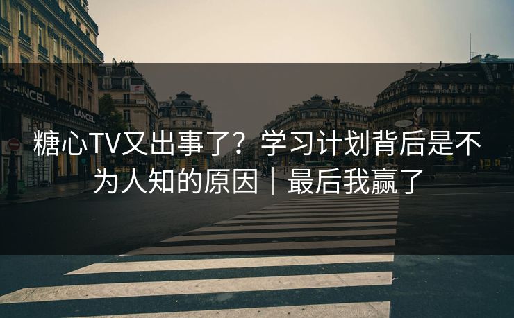 糖心TV又出事了？学习计划背后是不为人知的原因｜最后我赢了
